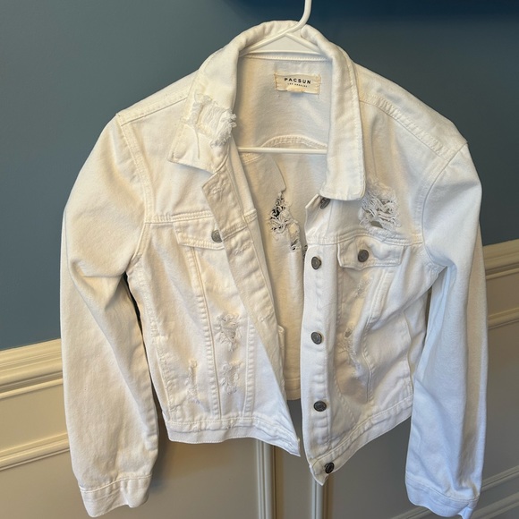 Distressed, white PacSun, jean jacket - Picture 7 of 7
